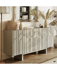 63'' Large Sideboard Buffet Cabinet 4 Door Storage Cabinet