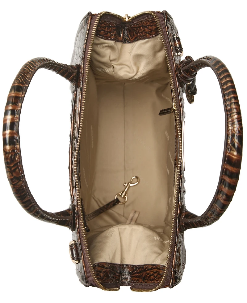 Brahmin Caroline Melbourne Embossed Leather Satchel Bag