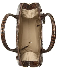 Brahmin Caroline Melbourne Embossed Leather Satchel Bag