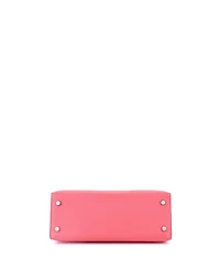 Pre-Owned Hermes Kelly 25 Handbag Pink Chevre Mysore with Palladium Hardware