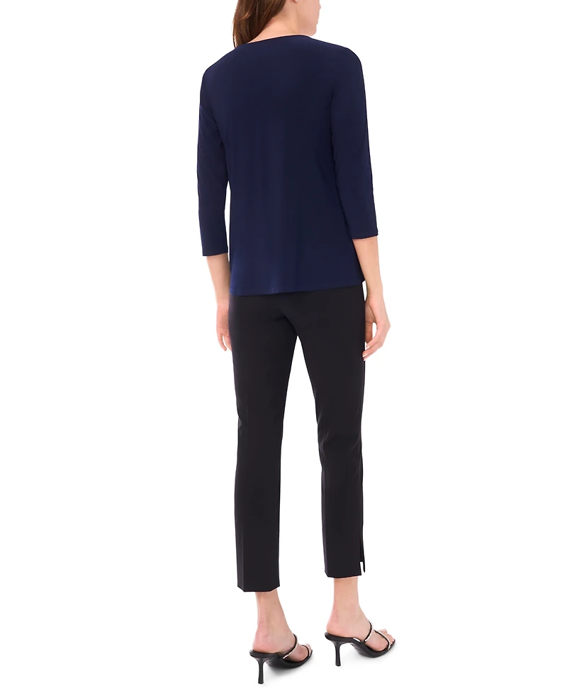 Msk Women's V-Neck Asymmetrical Top
