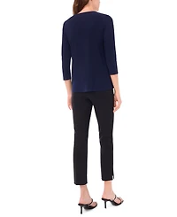 Msk Women's V-Neck Asymmetrical Top