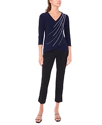 Msk Women's V-Neck Asymmetrical Top