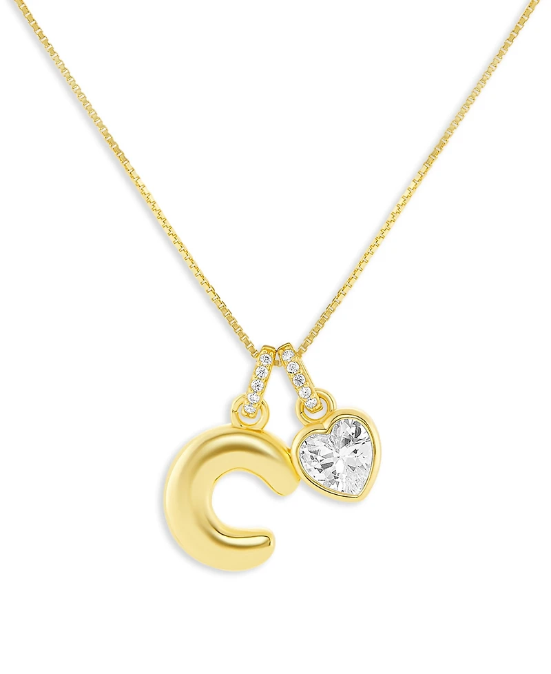 Holiday Lane Letter Initial Charm Necklace in Gold Over Sterling Silver, Macy's Exclusive