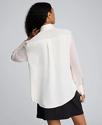 Kenneth Cole Women's' Button-Front Collar Neck Shirt