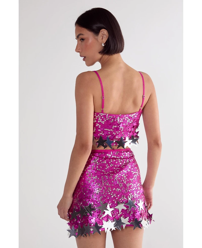 Nasty Gal Limited Embellished Star Trim Mini Skirt