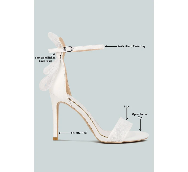 Delancy Bow Detail Lace Stiletto Sandals Women