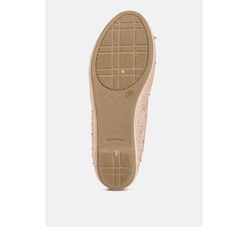 Womens hosana rhinestones and stud embellished ballet flats