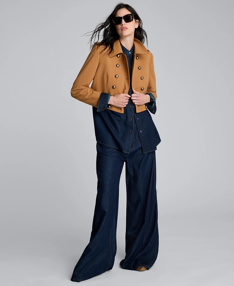 Kenneth Cole Women's Twill Cropped Military Jacket