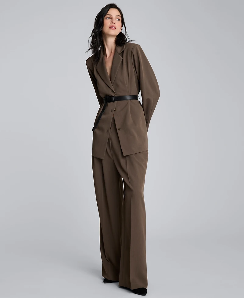 Kenneth Cole Women's Three-Button Belted Blazer