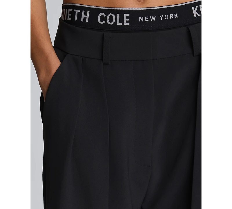 Kenneth Cole Women's High-Rise Pleat Detail Pants