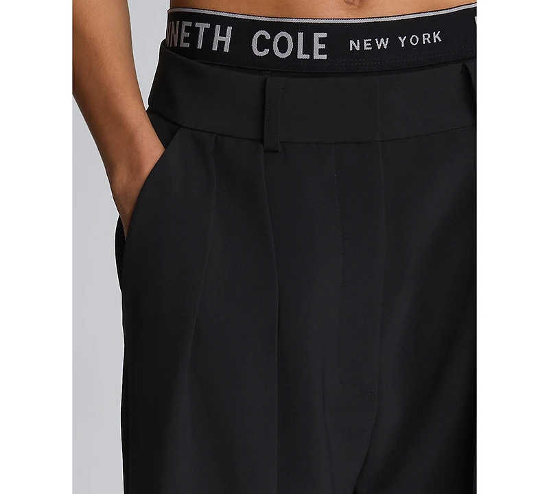 Kenneth Cole Women's High-Rise Pleat Detail Pants