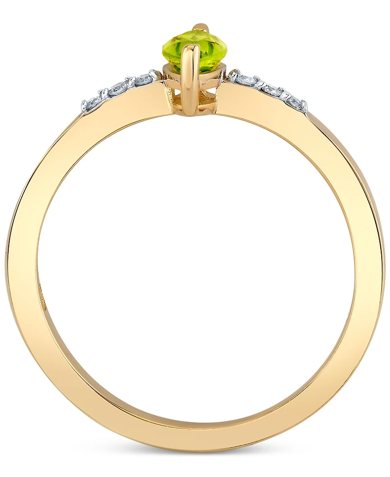 Macy's Peridot (1/2 ct. t.w.) & Diamond Accent Ring in 10k Yellow Gold