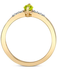 Macy's Peridot (1/2 ct. t.w.) & Diamond Accent Ring in 10k Yellow Gold