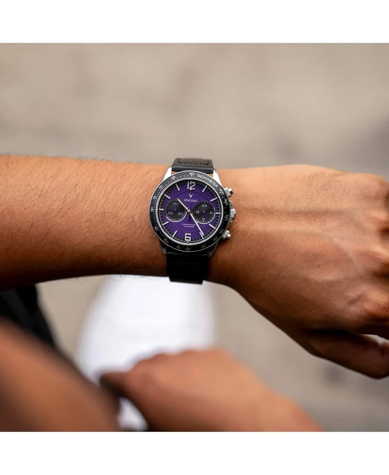 Vincero Men s Apex 42mm Chronograph Watch – Ultraviolet Purple Dial