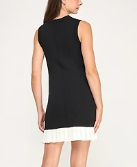 Invitee Juniors' Contrast Pleated Sweater Dress