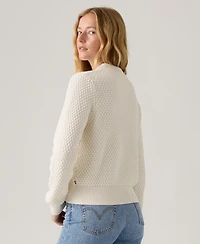 Levi's Women's Snowflake Crewneck Long Sleeve Sweater