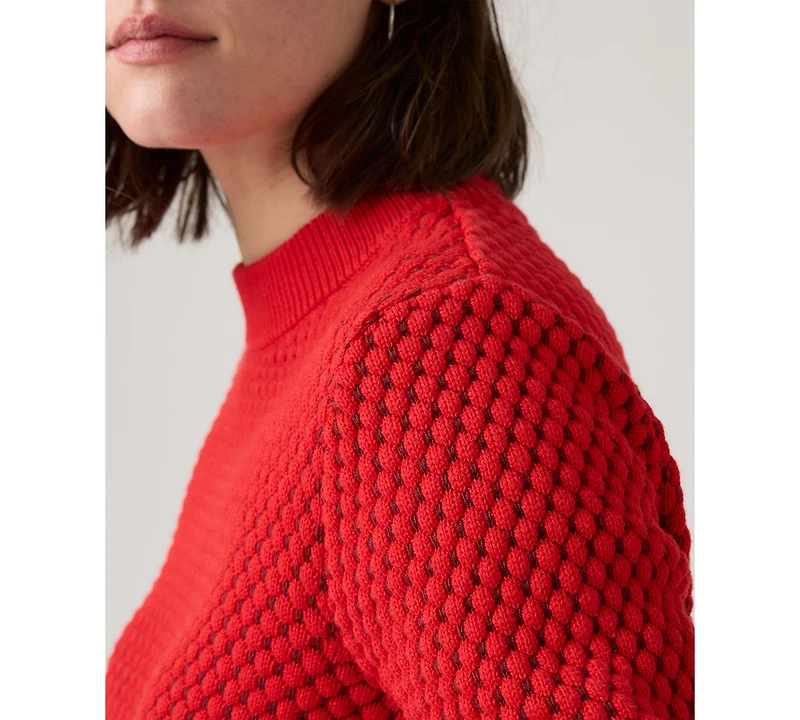Levi's Women's Snowflake Crewneck Long Sleeve Sweater