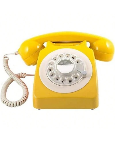 Gpo Retro GPO746YEL 746 Desktop Rotary Dial Telephone - Mustard