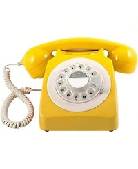 Gpo Retro GPO746YEL 746 Desktop Rotary Dial Telephone - Mustard