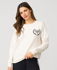 Cable & Gauge Women's Embroidered Tennis Yummy Sweatshirt