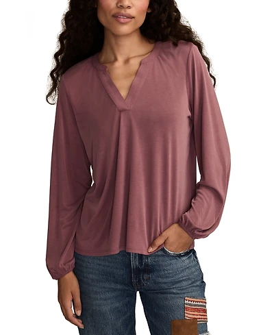 Lucky Brand Women's Sandwash Long Sleeve Top