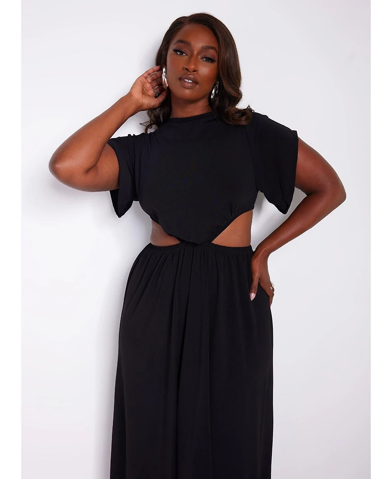 Rebdolls Women's Cut Out Maxi A Line Dress - Black