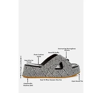 Modura Raffia Flatform Slip Ons Women