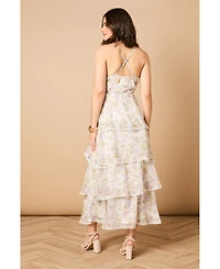 Oasis Women's Tiered Spaghetti Strap Maxi Dress
