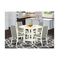 East West Furniture Dining Room Set Linen White