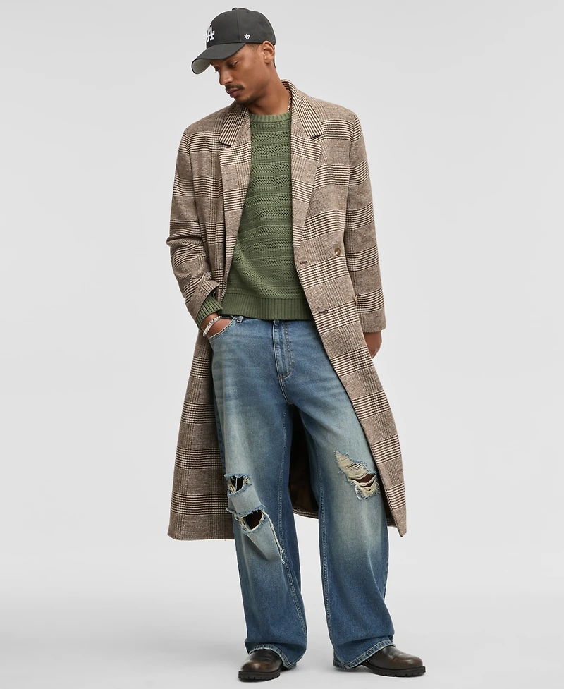 Mode of One Men's Relaxed-Fit Double-Breasted Top Coat, Macy's Exclusive