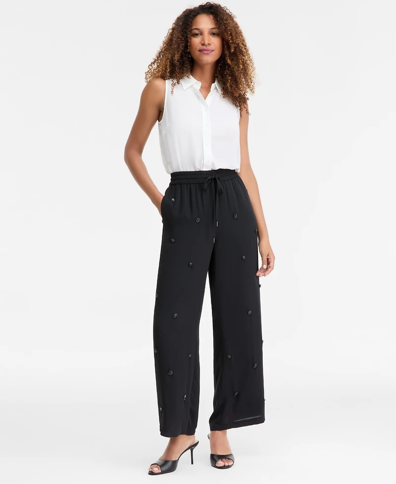 I.n.c. International Concepts Women's Embellished Drawstring Pants, Macy's Exclusive
