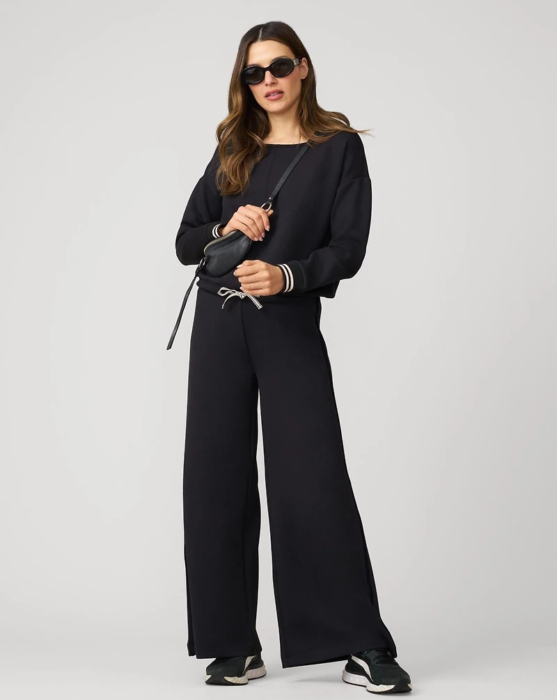 Cable & Gauge Boat Neck Top Wide Leg Pant Lounge Set