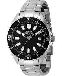 Invicta Mens 46316 Pro Diver Quartz 3 Hand Black Dial Watch