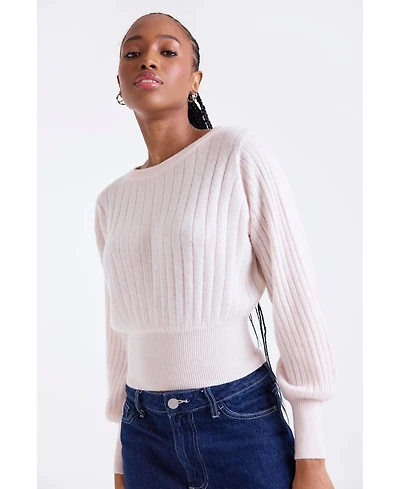 1982 Women's Rosa Ribbed Long Sleeve Cashmere Sweater