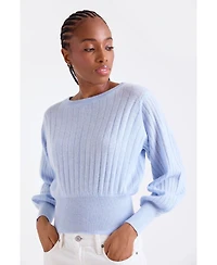 1982 Women's Rosa Ribbed Long Sleeve Cashmere Sweater