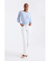1982 Women's Rosa Ribbed Long Sleeve Cashmere Sweater