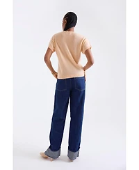 1982 Women's Esme Short Sleeve Crew Neck Cashmere Top