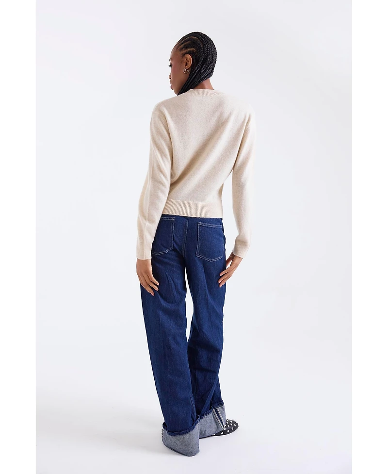 1982 Women's Indigo Vee V-Neck Cashmere Sweater