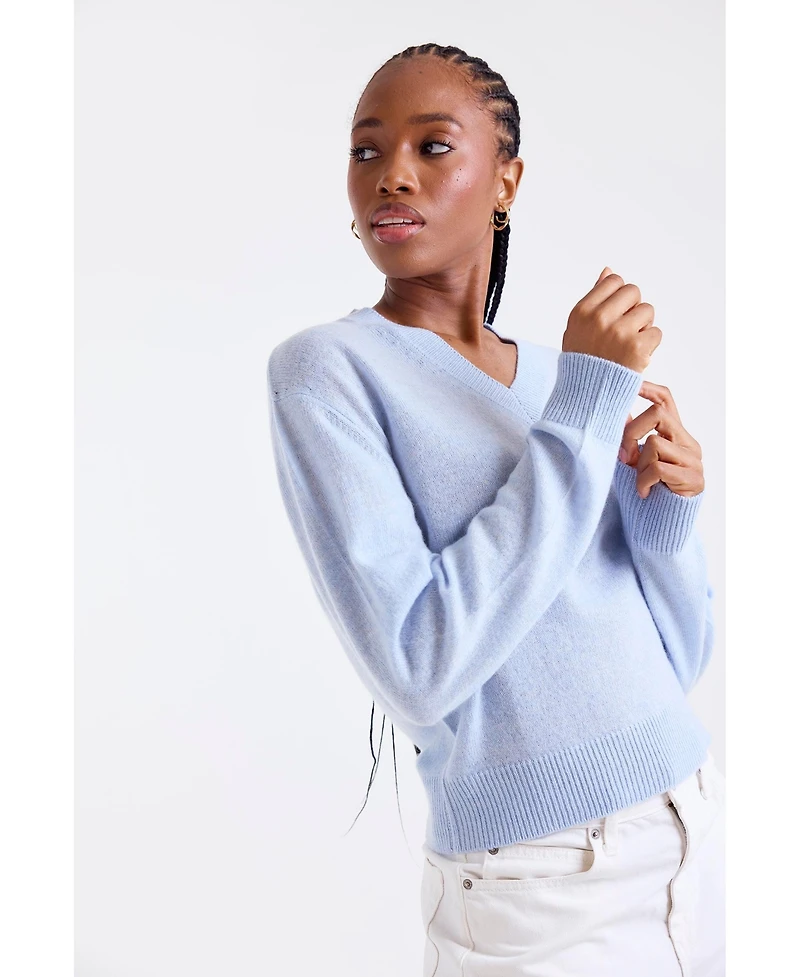 1982 Women's Indigo Vee V-Neck Cashmere Sweater