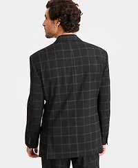 Tayion Collection Men's Classic-Fit Windowpane Suit Separates Jacket