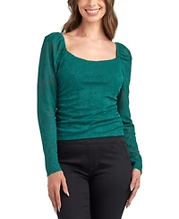 Bcx Juniors' Lace Puff Sleeve Top