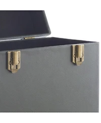 Gpo Retro SWB18GB 12 " Vinyl Record Case 35 Count Capacity Removable Lid - Rustic Green