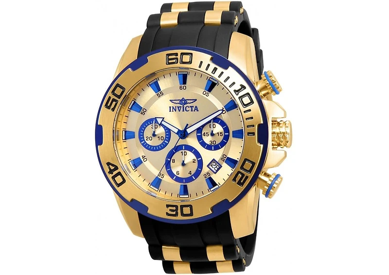Invicta Men's 22308 Pro Diver Scuba Quartz Chronograph Gold Dial Watch