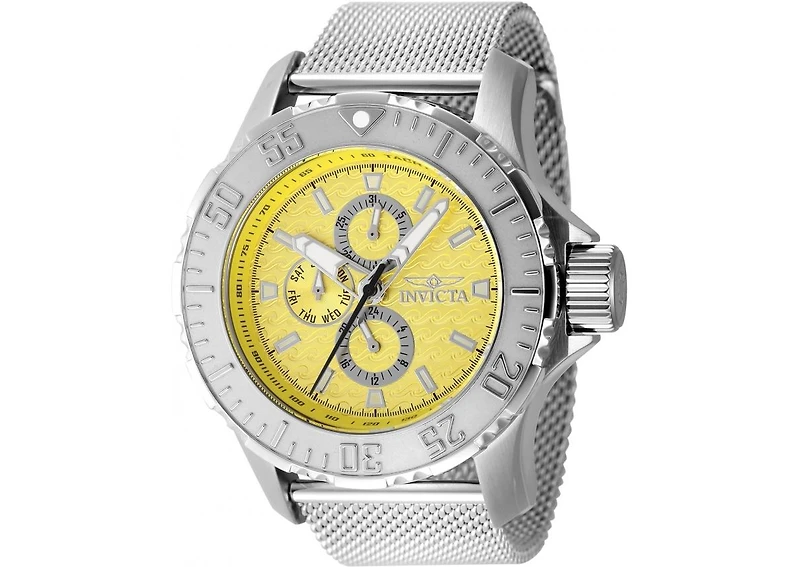 Invicta Men's 48014 Vintage Quartz Chronograph Yellow Dial Watch