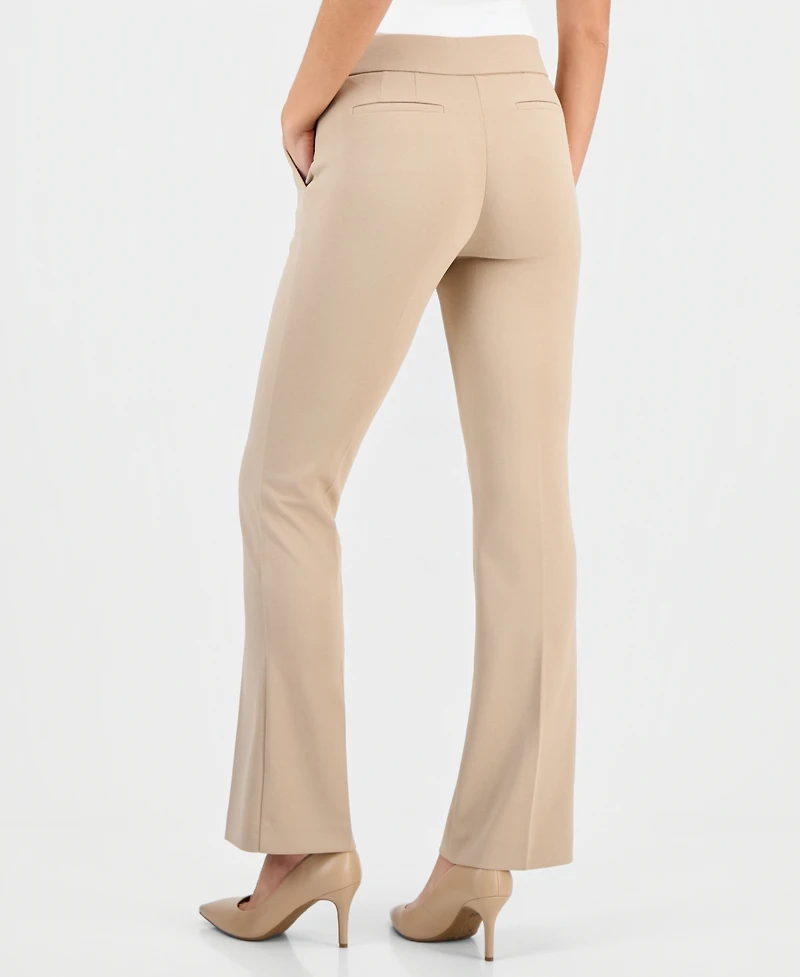Ak Anne Klein Plus Mid-Rise Pull-On Straight Pants
