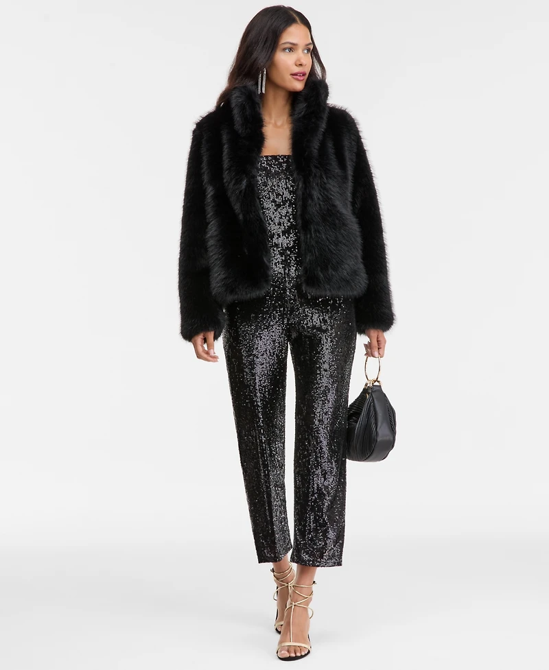 I.n.c. International Concepts Women's Long Pile Faux-Fur Chubby Jacket, Macy's Exclusive
