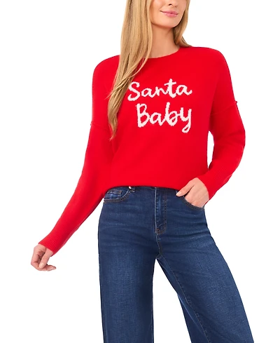 CeCe Women's Santa Baby Long Sleeve Sweater