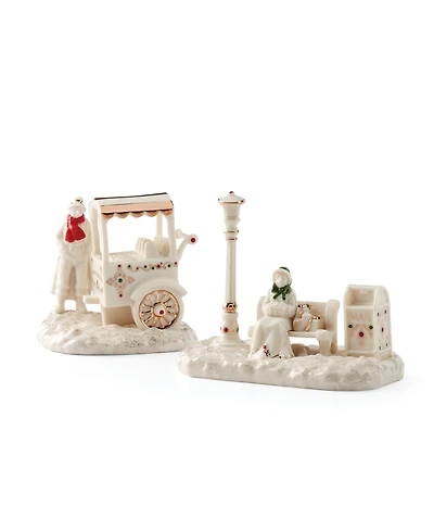 From The Vault! Lenox Mistletoe Park Chestnut Seller & Park Bench, Exclusively at Macy's