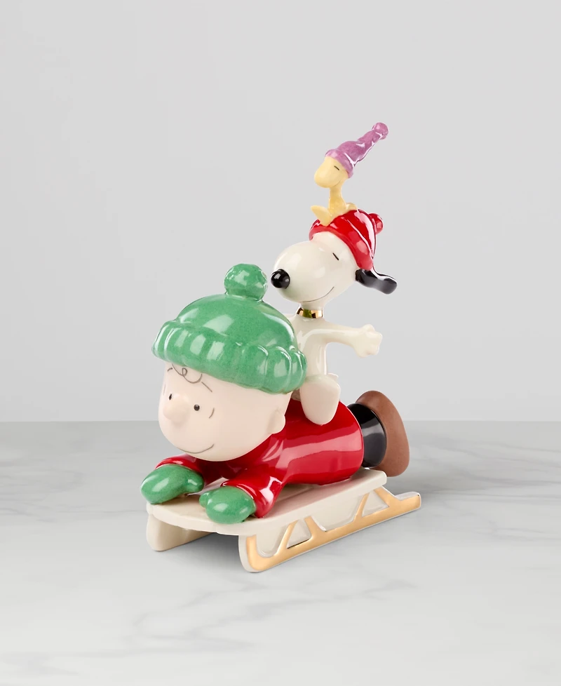 From The Vault! Lenox Snoopy Sledding Adventure Figurine, Exclusively at Macy's